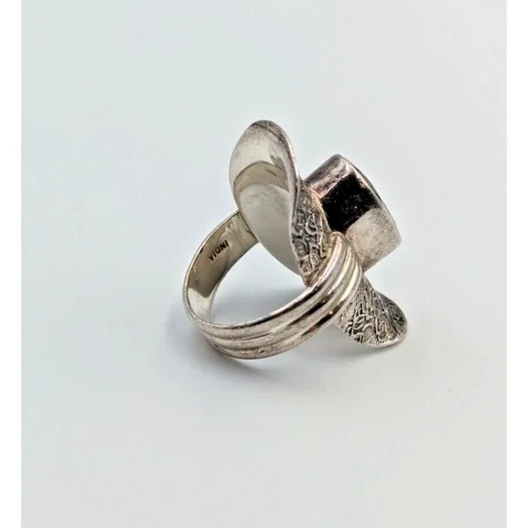 PTI India Sterling Silver 925 Labradorite Saddle Style Cocktail Ring Sz 7